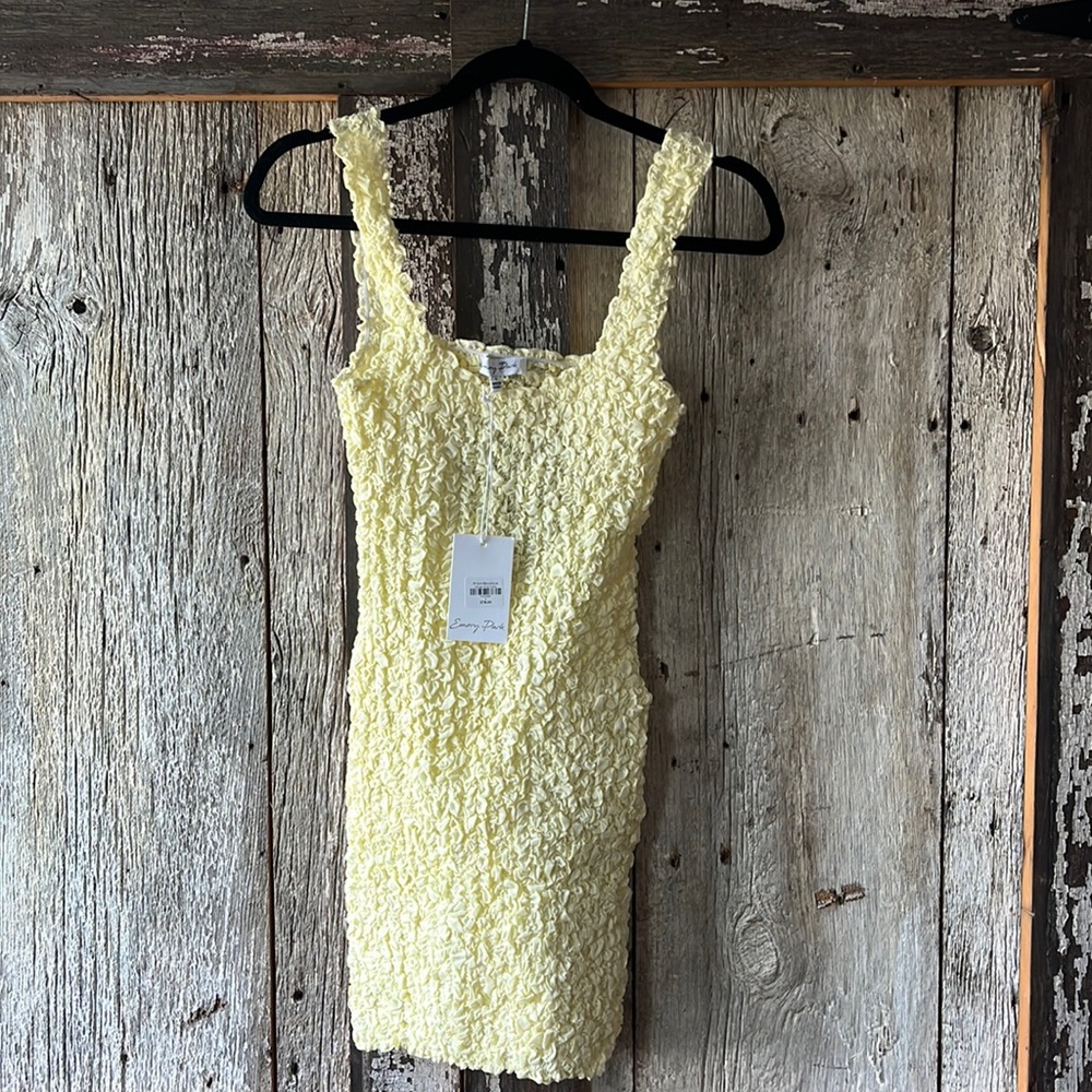 Prism Boutique, Emory Park, Yellow Amy Dress, Popcorn Dress, S, Yellow, NWT